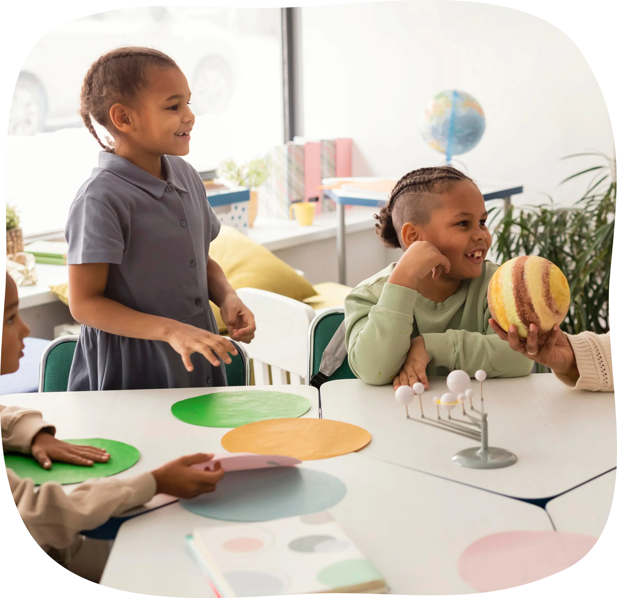 kids learning in a classroom